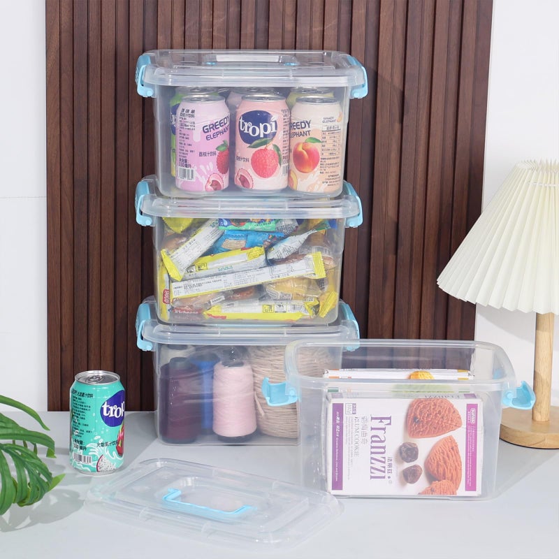 Ggbin 6 Quart Plastic Storage Box with Lid, Clear Latching Organizer Bin, 4 Packs - Image 4